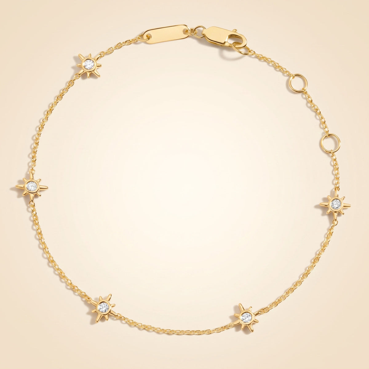 diamond starburst station chain bracelet