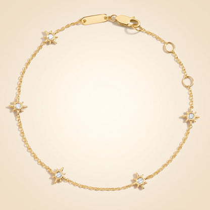 Diamond Starburst Station Chain Bracelet