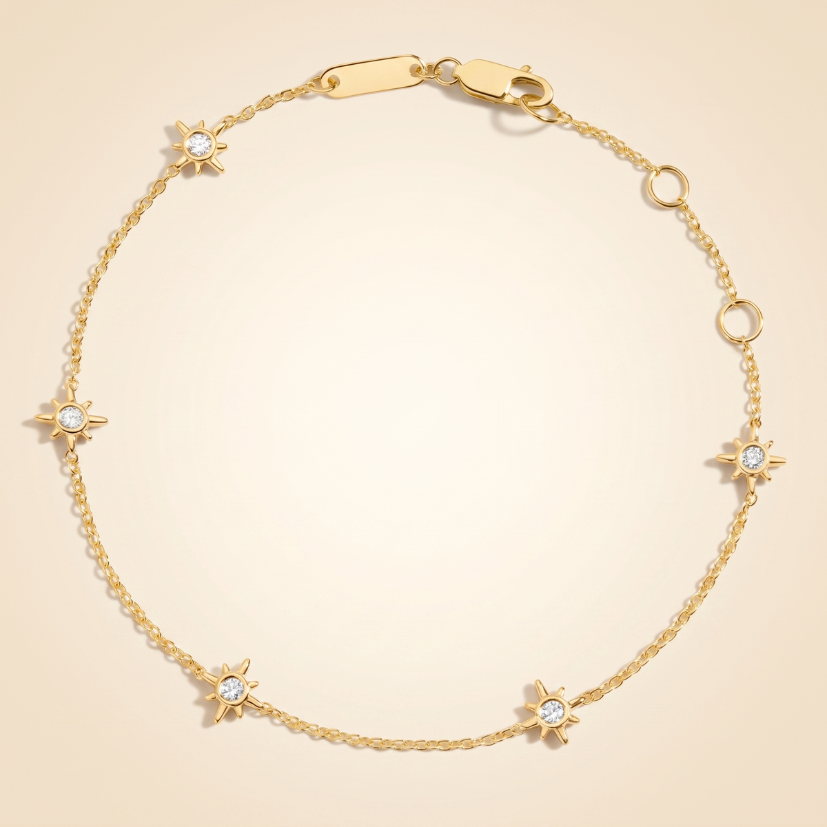 diamond starburst station chain bracelet
