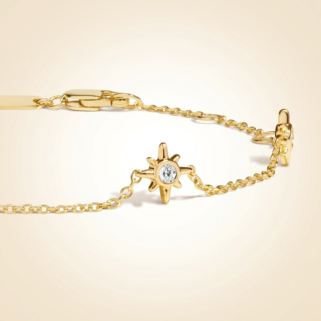 diamond starburst station chain bracelet