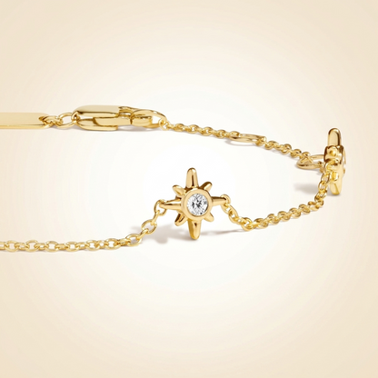 Diamond Starburst Station Chain Bracelet