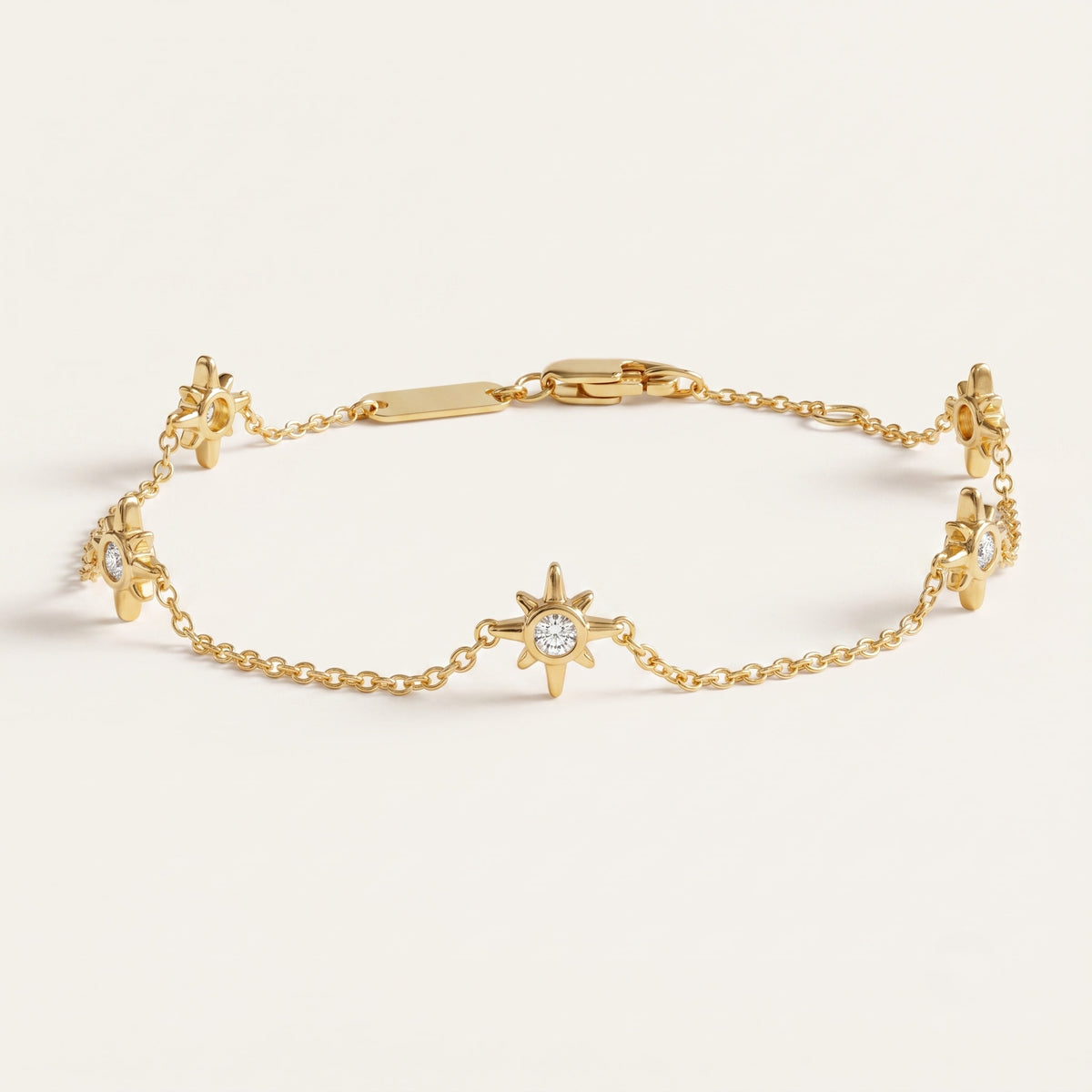 diamond starburst station chain bracelet