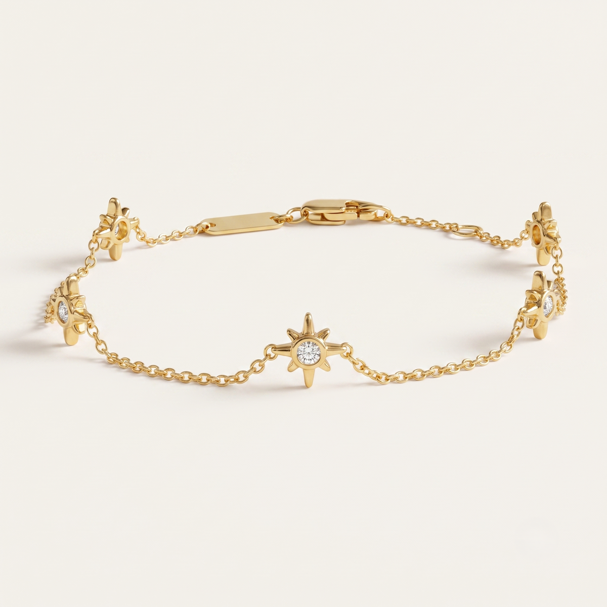 diamond starburst station chain bracelet