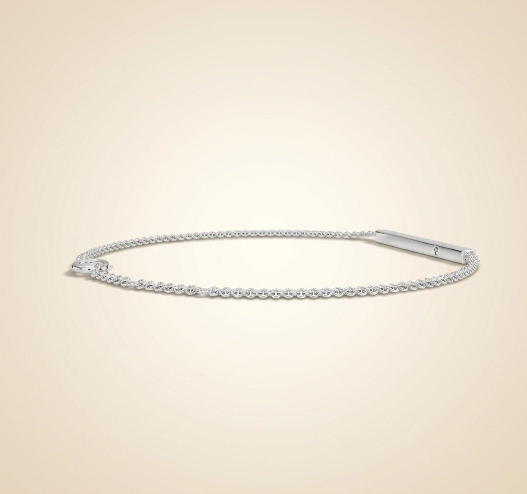 diamond inset horizontal bar chain bracelet in gold