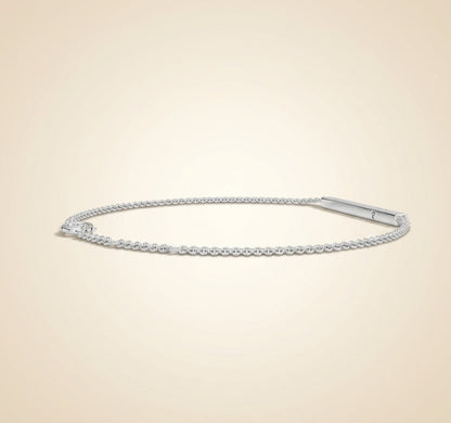Diamond Inset Horizontal Bar Chain Bracelet in Gold