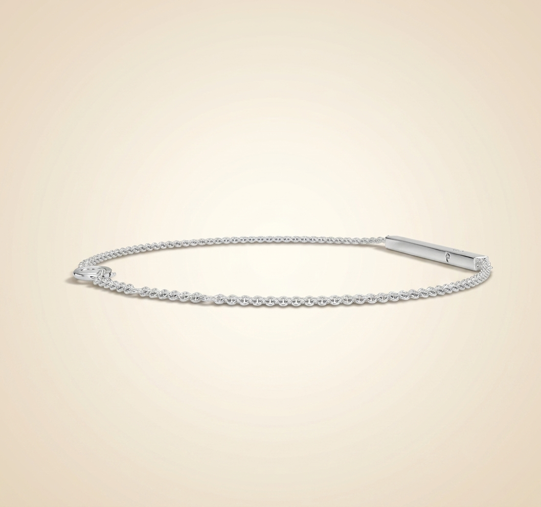 diamond inset horizontal bar chain bracelet in gold