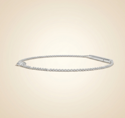 Diamond Inset Horizontal Bar Chain Bracelet in Gold