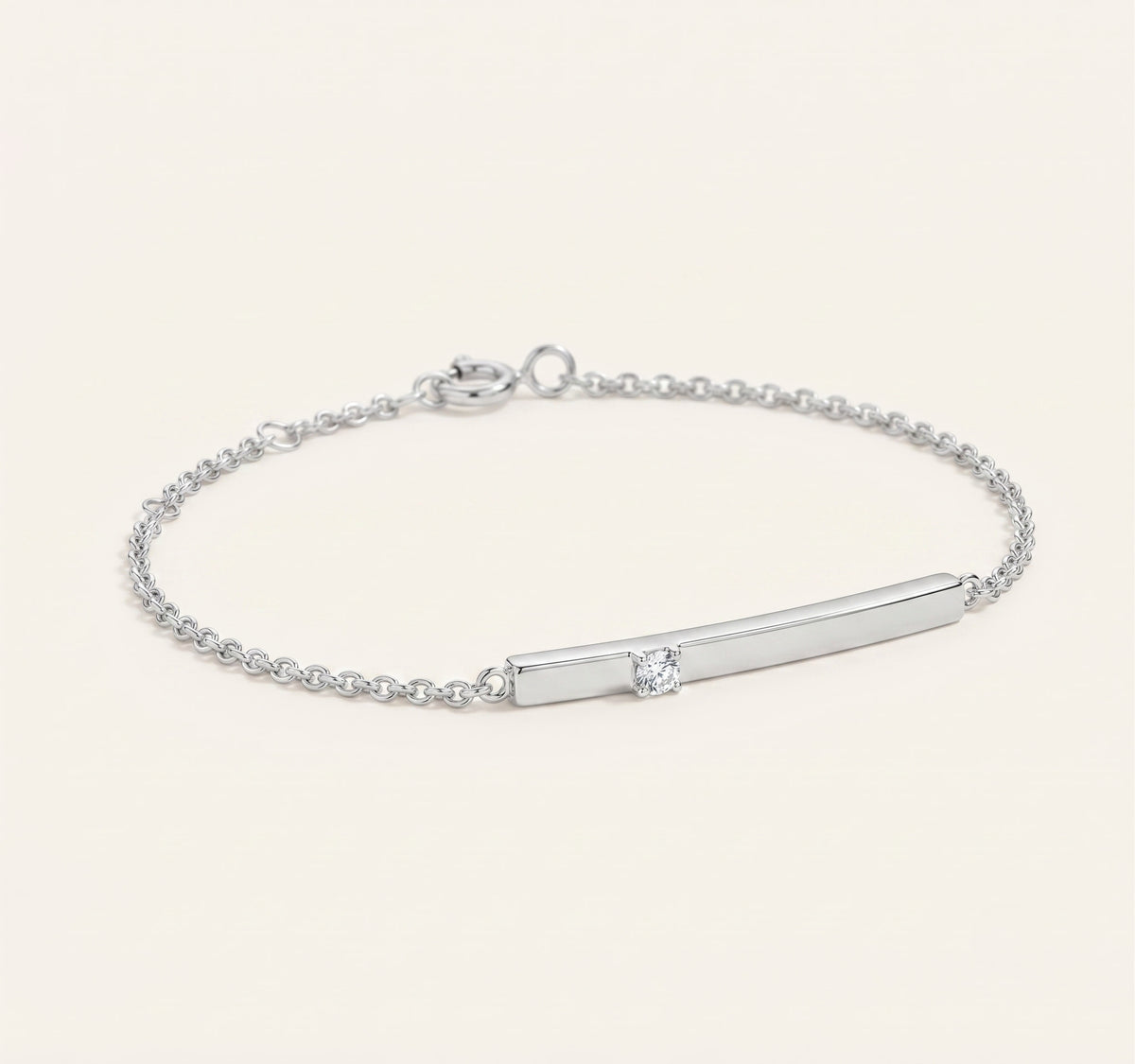 diamond inset horizontal bar chain bracelet in gold