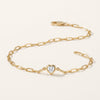 7 in. Heart Shaped Lab Diamond Paperclip Chain Bracelet