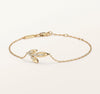 Pavé Diamond Olive Branch Chain Bracelet in Gold