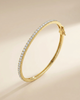 Lab Grown Round Diamond Shared Prong Line Bangle