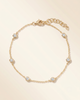 Lab Grown Bezel Set Diamond Station Chain Bracelet