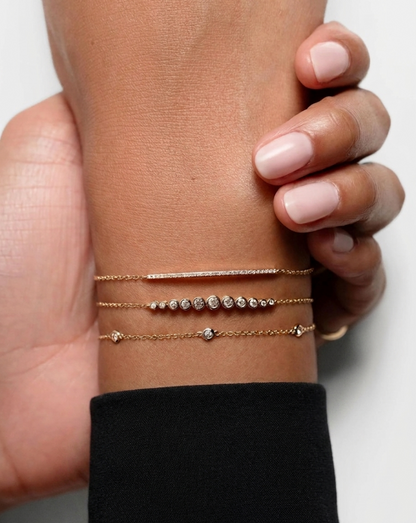 Lab Grown Bezel Set Diamond Station Chain Bracelet