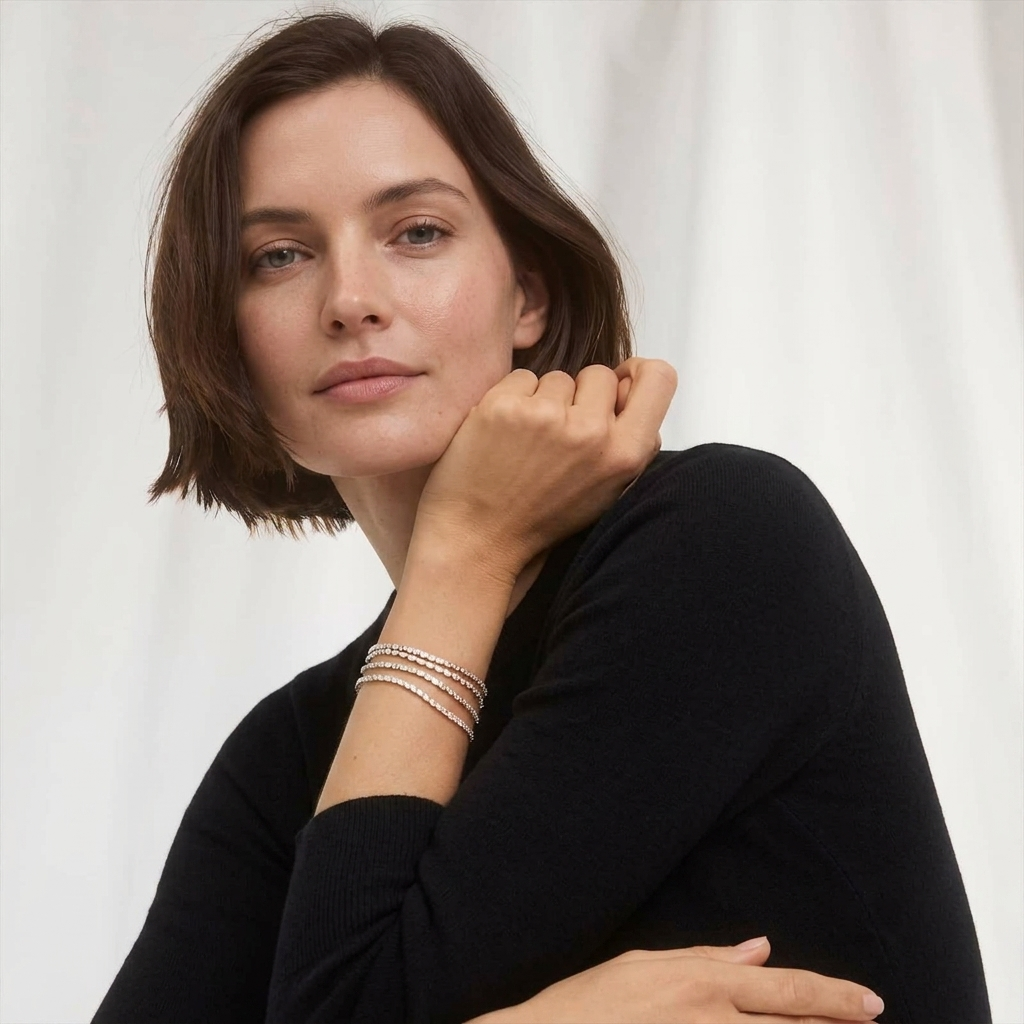 lab grown emerald cut diamond bezel paperclip bracelet