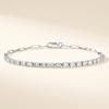 Lab Grown Emerald Cut Diamond Bezel Paperclip Bracelet