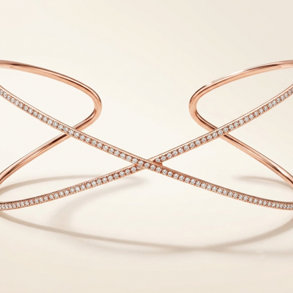 Lab Grown Diamond Criss Cross Cuff Bracelet