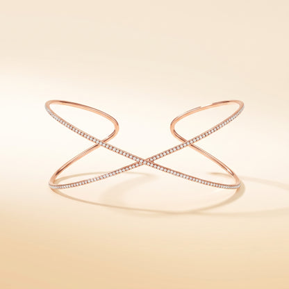 Lab Grown Diamond Criss Cross Cuff Bracelet