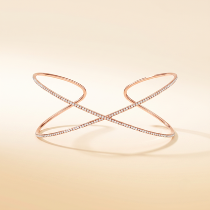 Lab Grown Diamond Criss Cross Cuff Bracelet