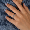 Double-Row Chevron Diamond Curved Wedding Band