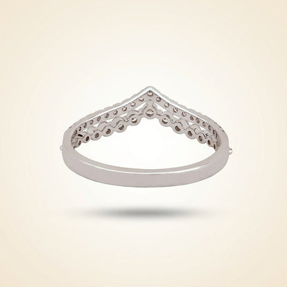 Double-Row Chevron Diamond Curved Wedding Band