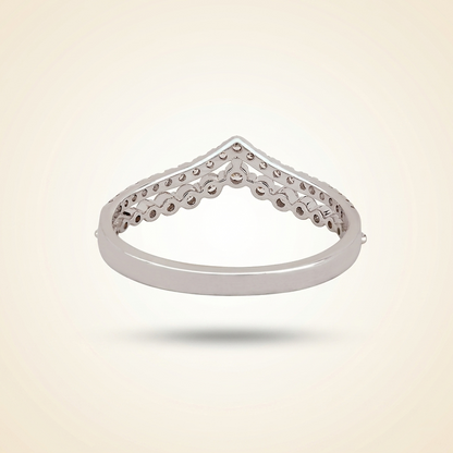 Double-Row Chevron Diamond Curved Wedding Band