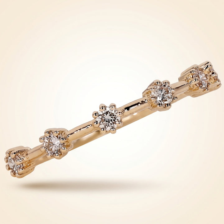 Half-Eternity Station Spaced Diamond Wedding Band