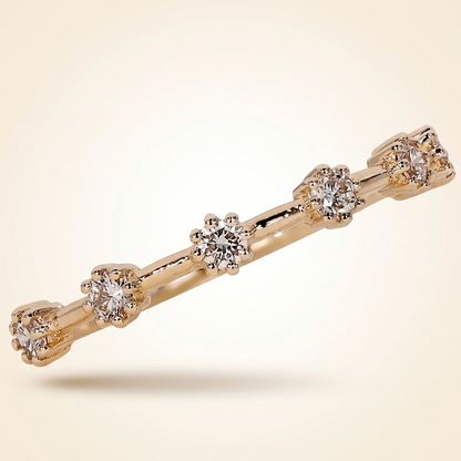 Half-Eternity Station Spaced Diamond Wedding Band