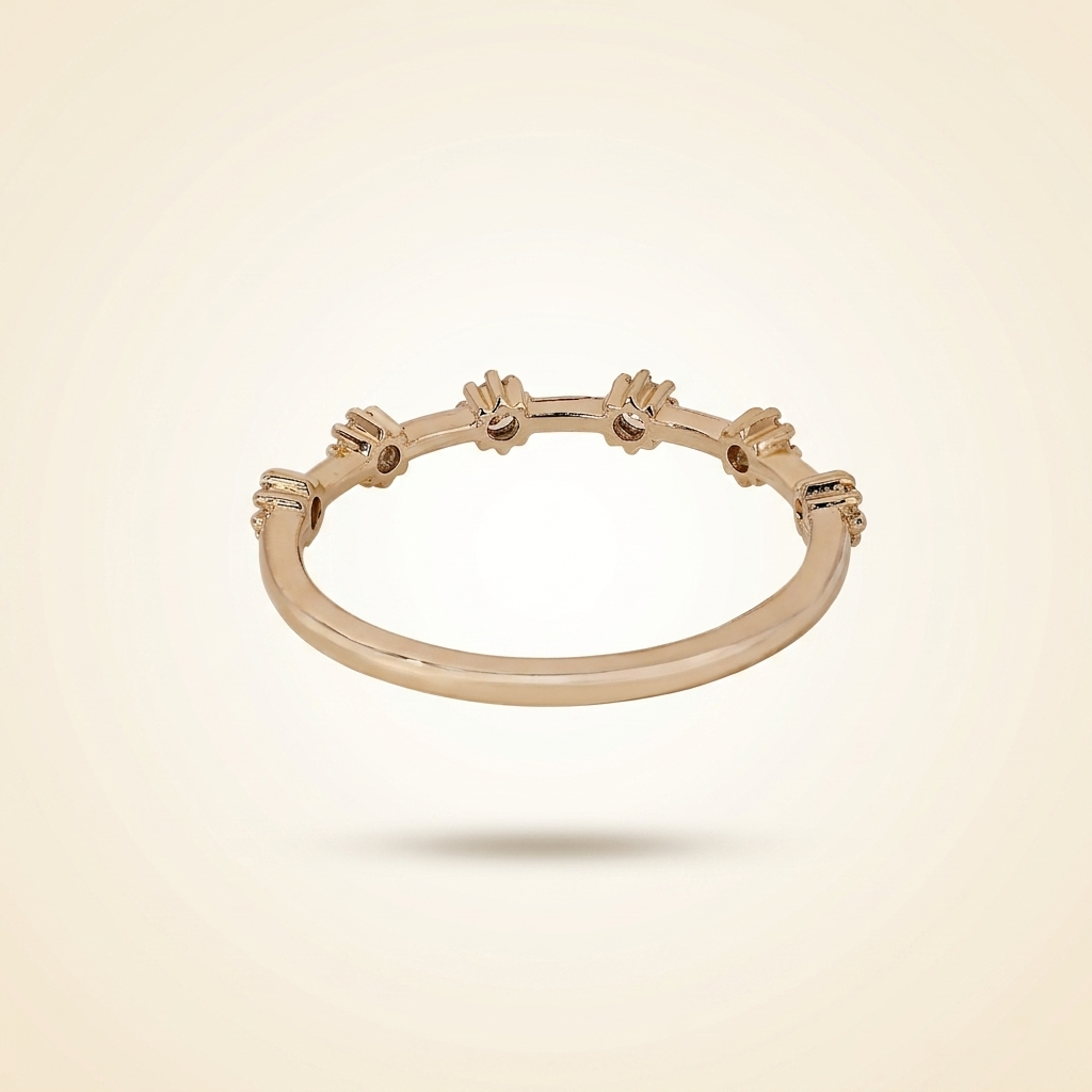 half-eternity station spaced diamond wedding band