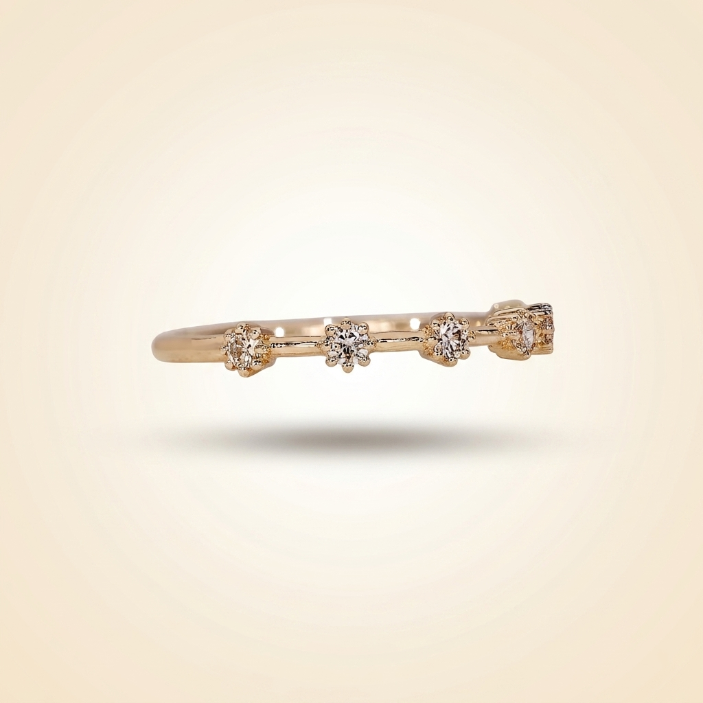 half-eternity station spaced diamond wedding band