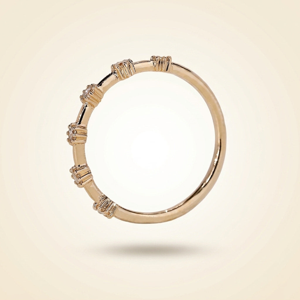 half-eternity station spaced diamond wedding band