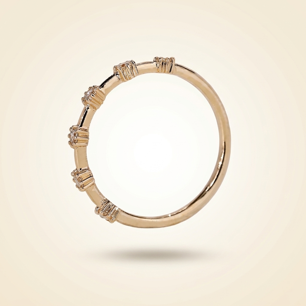 half-eternity station spaced diamond wedding band