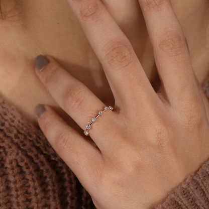 Half-Eternity Station Spaced Diamond Wedding Band