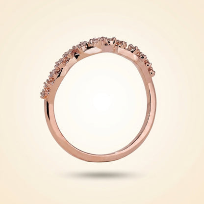 Curved Graduated Round Diamond Contour Wedding Band