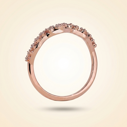 Curved Graduated Round Diamond Contour Wedding Band
