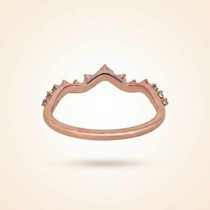 Curved Graduated Round Diamond Contour Wedding Band