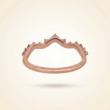Curved Graduated Round Diamond Contour Wedding Band