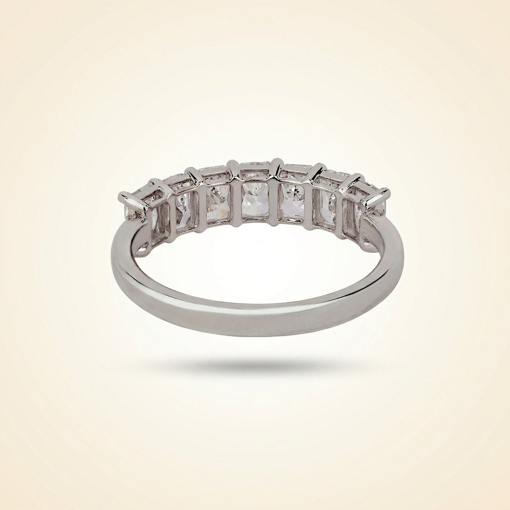 seven-stone radiant cut diamond band