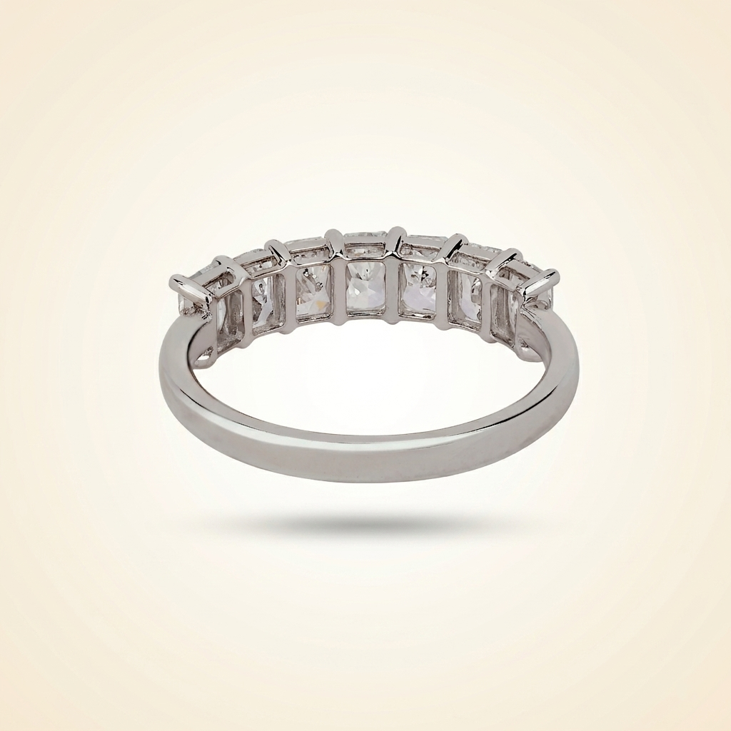 seven-stone radiant cut diamond band
