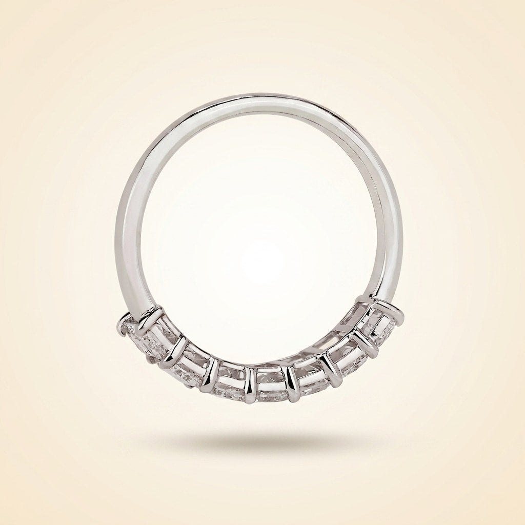 seven-stone radiant cut diamond band