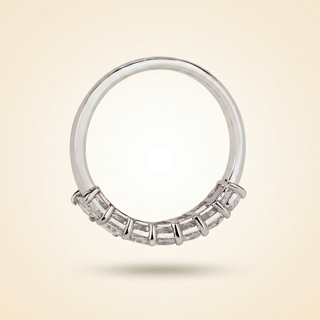 seven-stone radiant cut diamond band