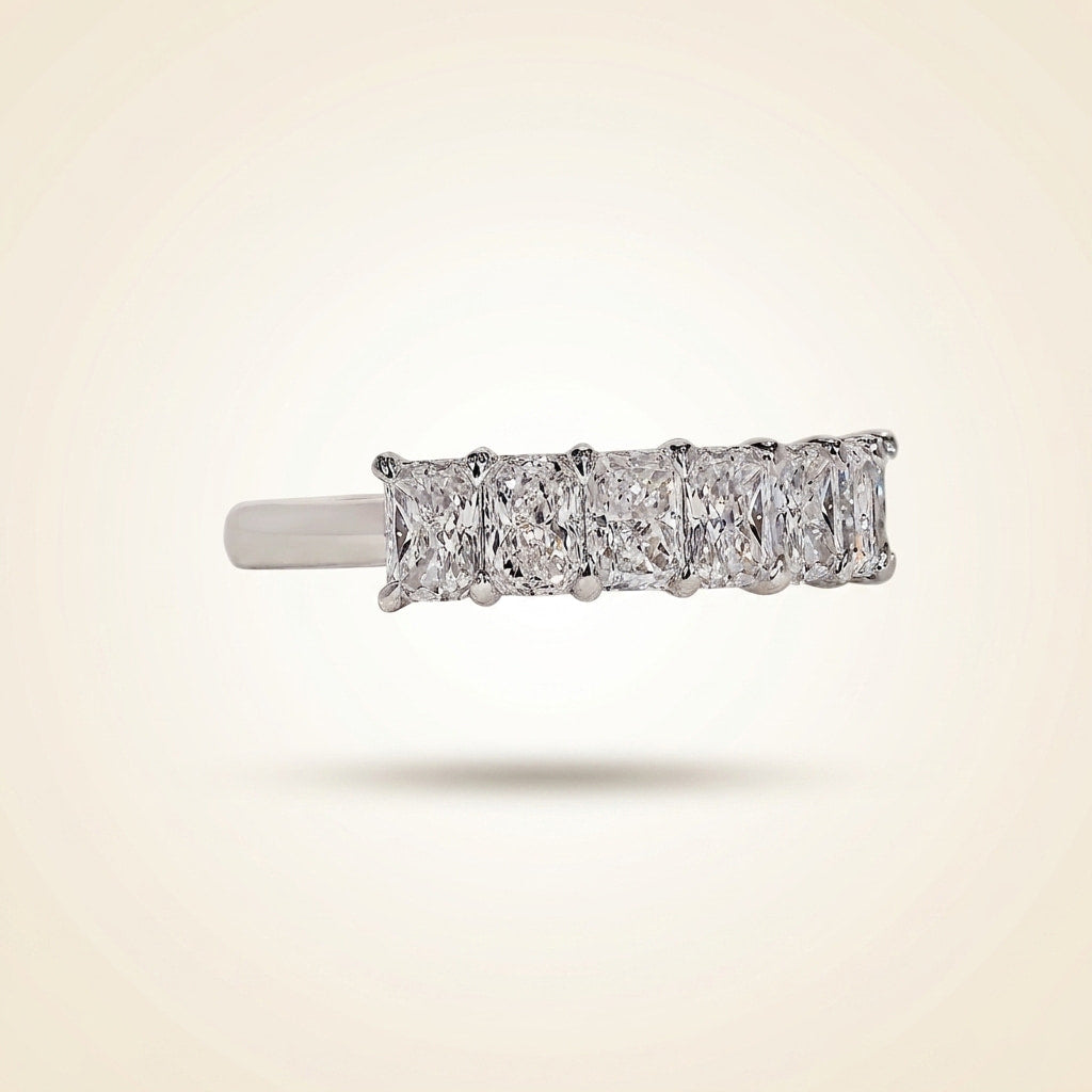 seven-stone radiant cut diamond band