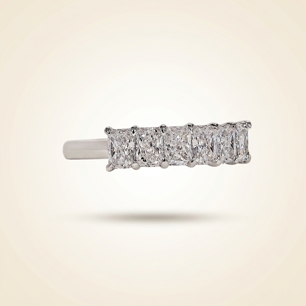 seven-stone radiant cut diamond band