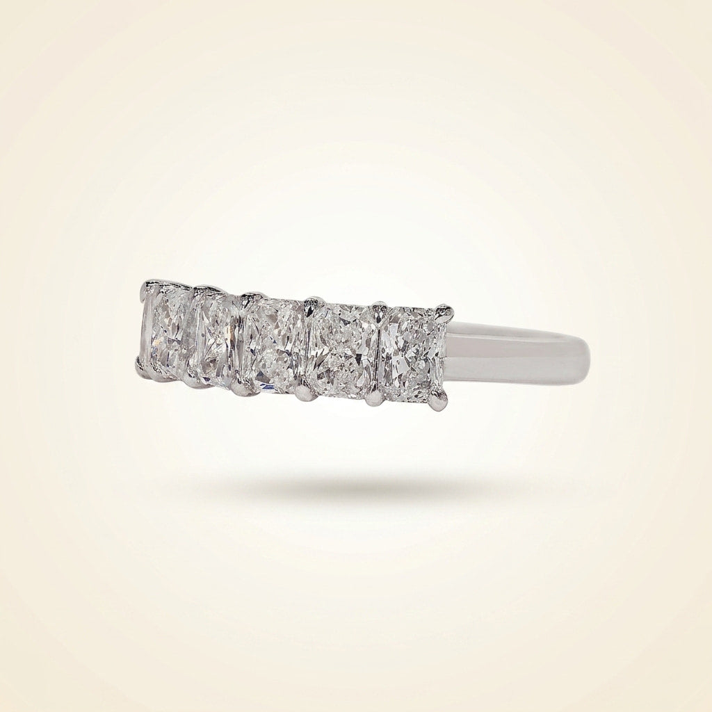 seven-stone radiant cut diamond band