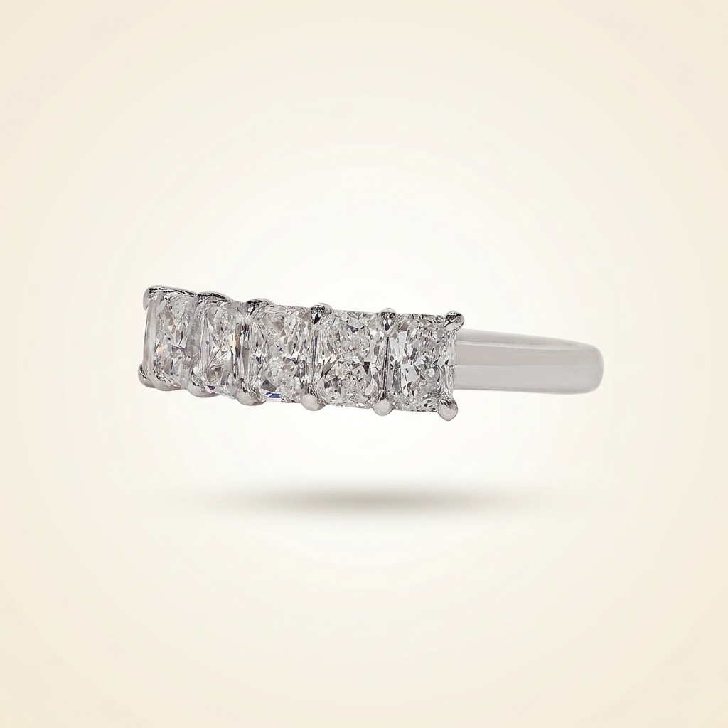 seven-stone radiant cut diamond band