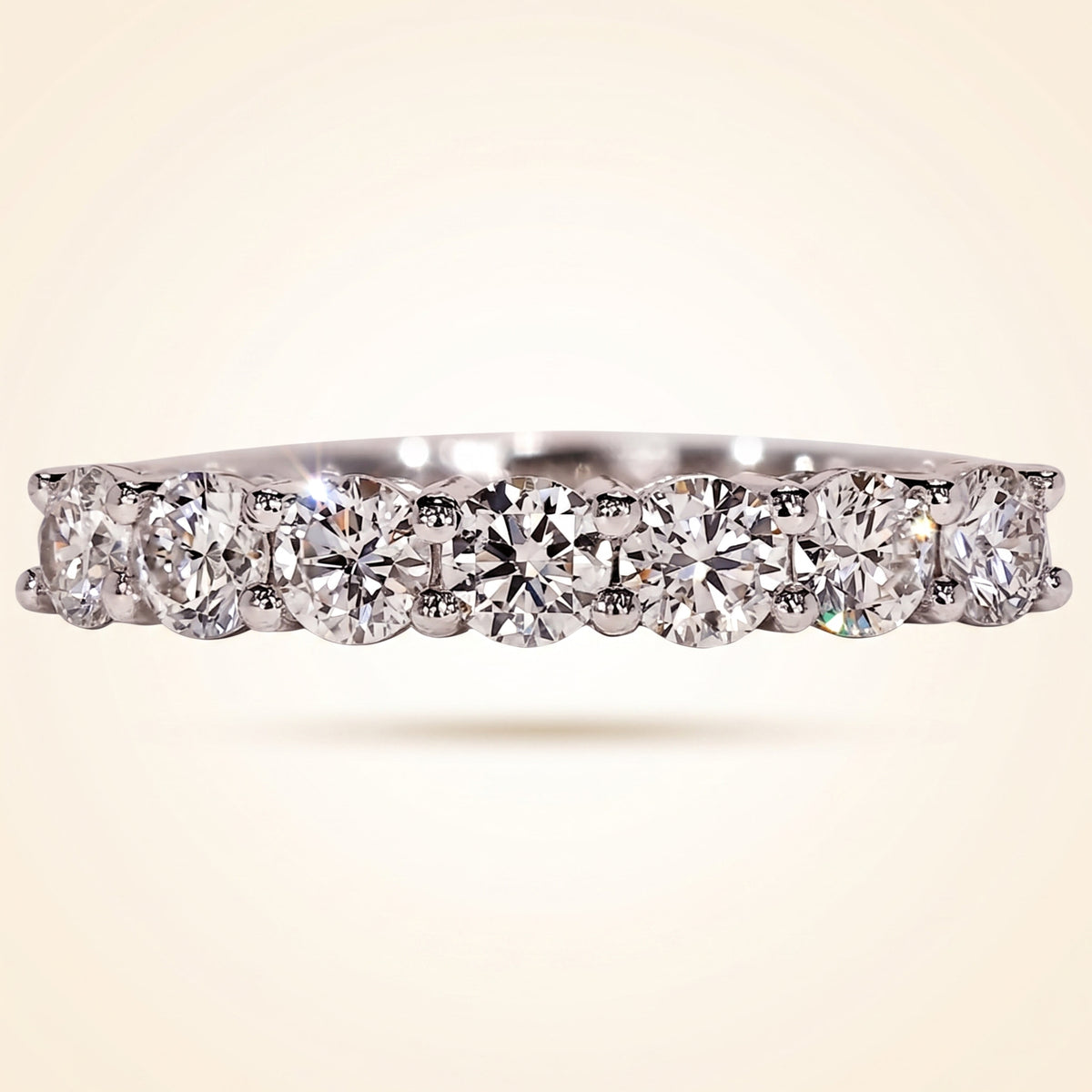 seven-stone round cut diamond band