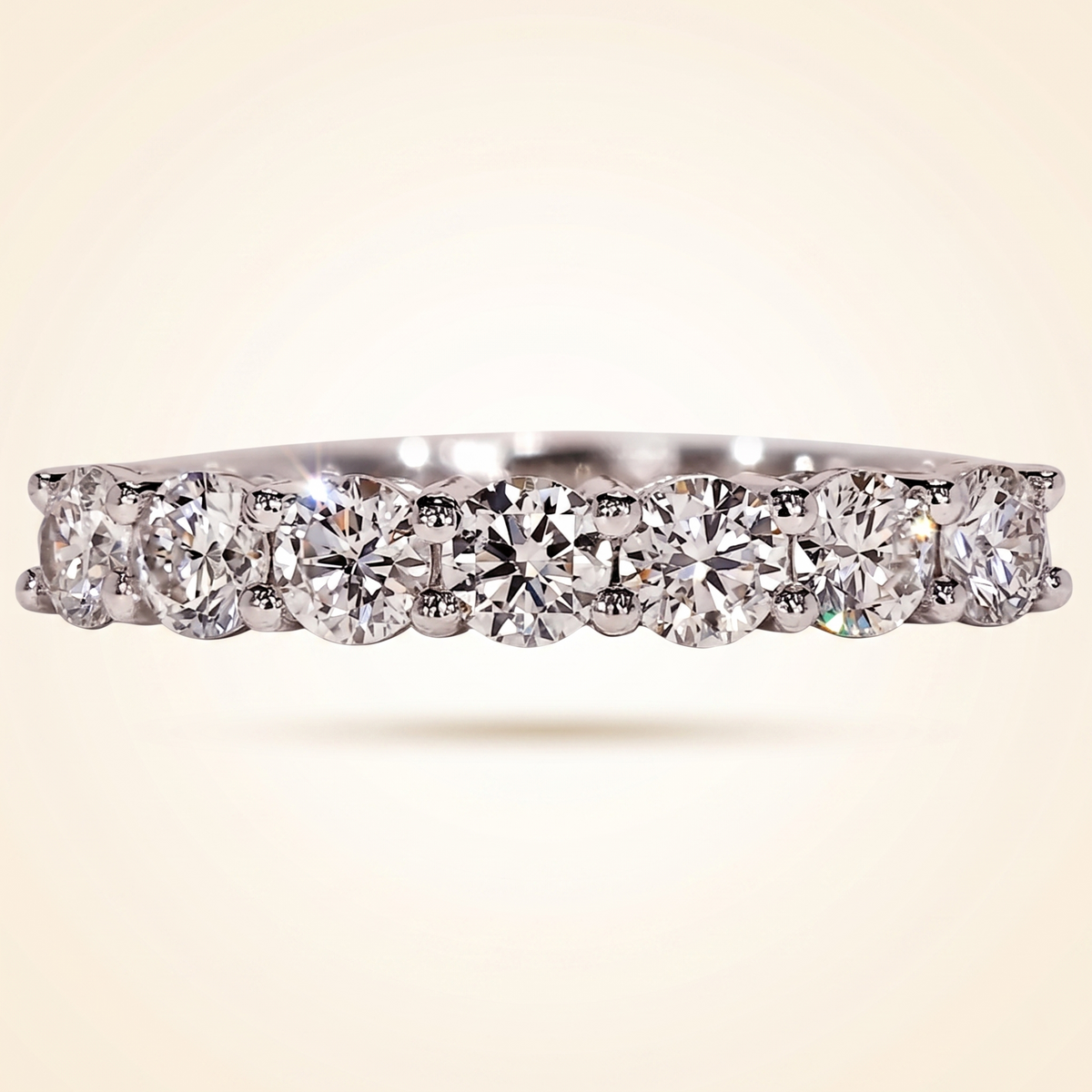 seven-stone round cut diamond band