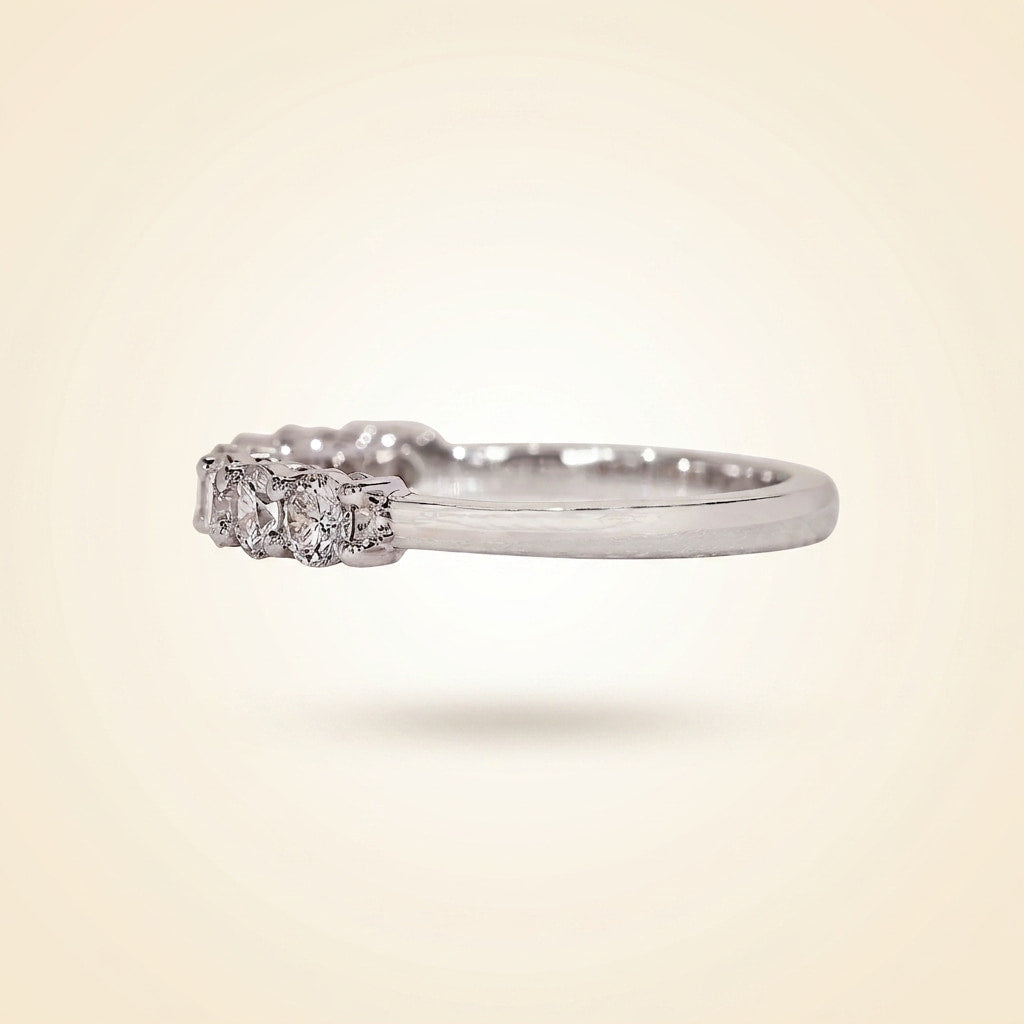 seven-stone round cut diamond band