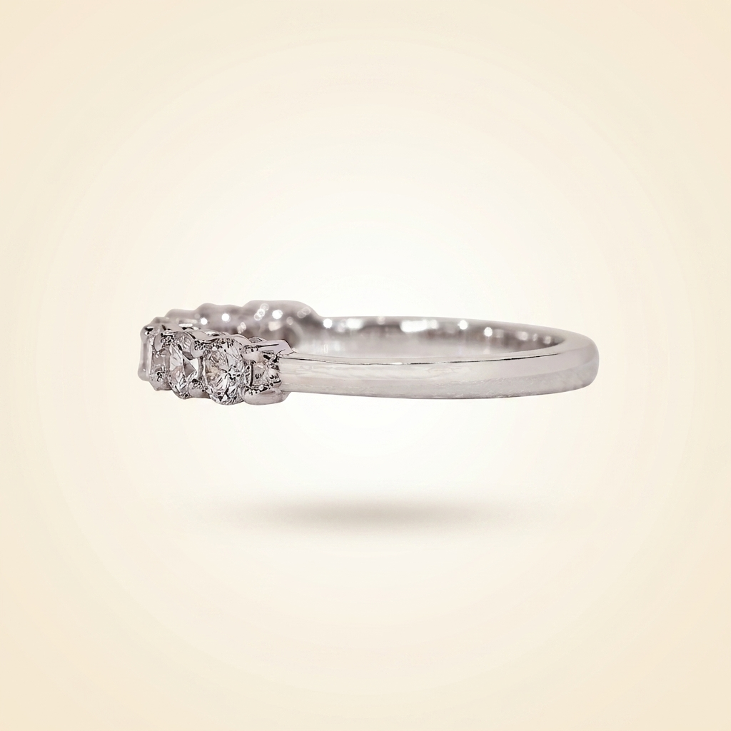 seven-stone round cut diamond band