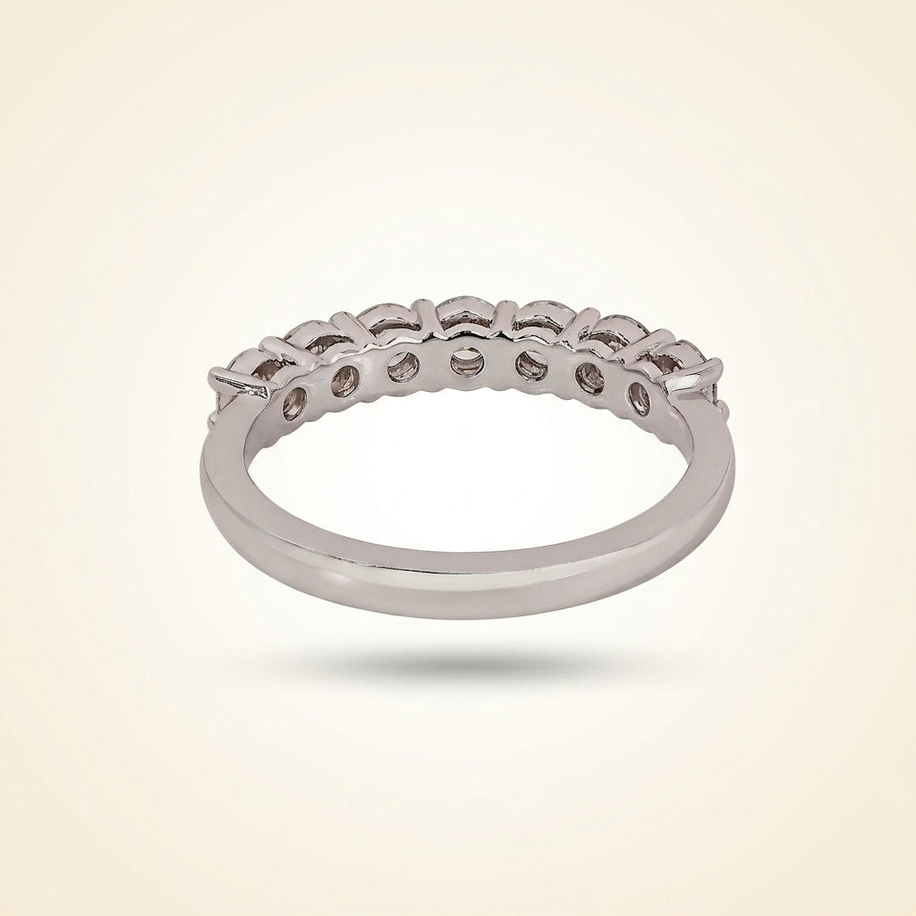 seven-stone round cut diamond band