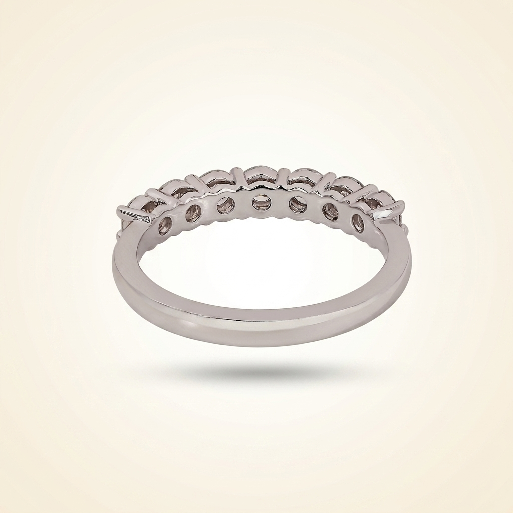 seven-stone round cut diamond band